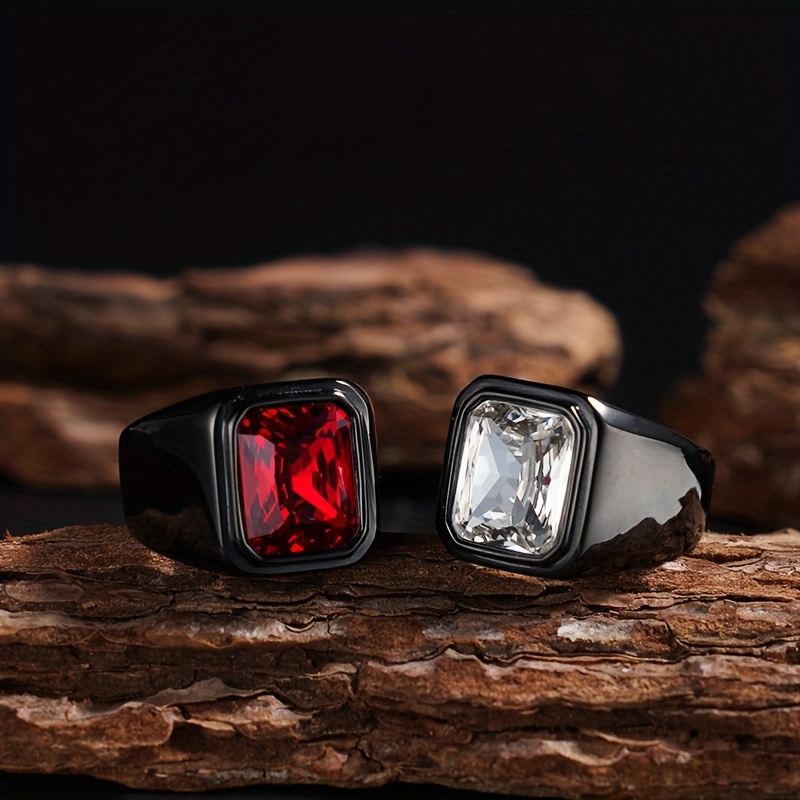 1pc Stainless Steel Couple's Ring Retro European American Style